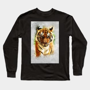 Magnificent Bengal TIGER Abstract Watercolor artwork for the animal lovers Long Sleeve T-Shirt